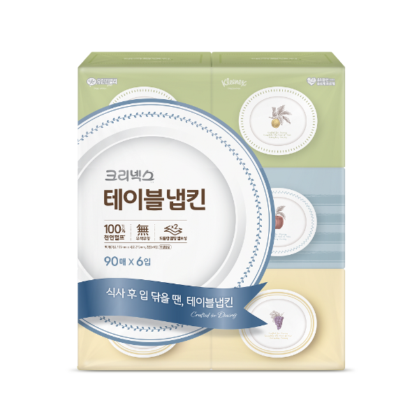 유한킴벌리 크리넥스 테이블냅킨 90매 6입
