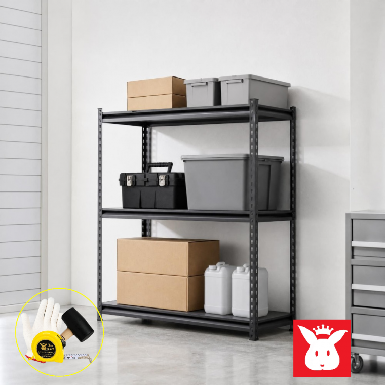 토토홈랙 S 600X400X기둥1800 3단 4단 5단 조립식 진열대 (블랙/3단 / 블랙/4단 / 블랙/5단)