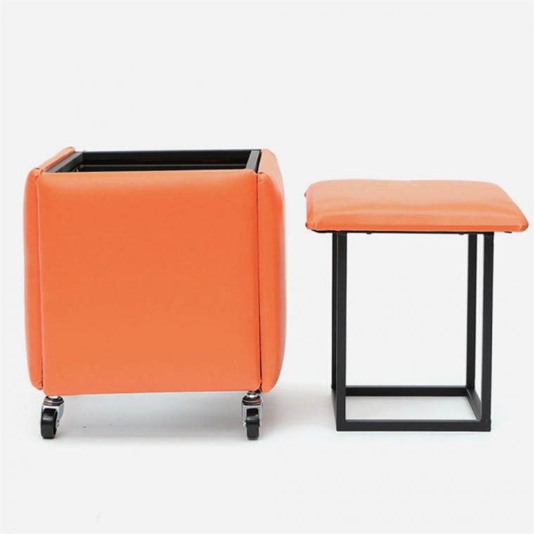 5in1 큐브 인조가죽 사각 스툴 리빙 수납 스툴 (45cmx45cm)