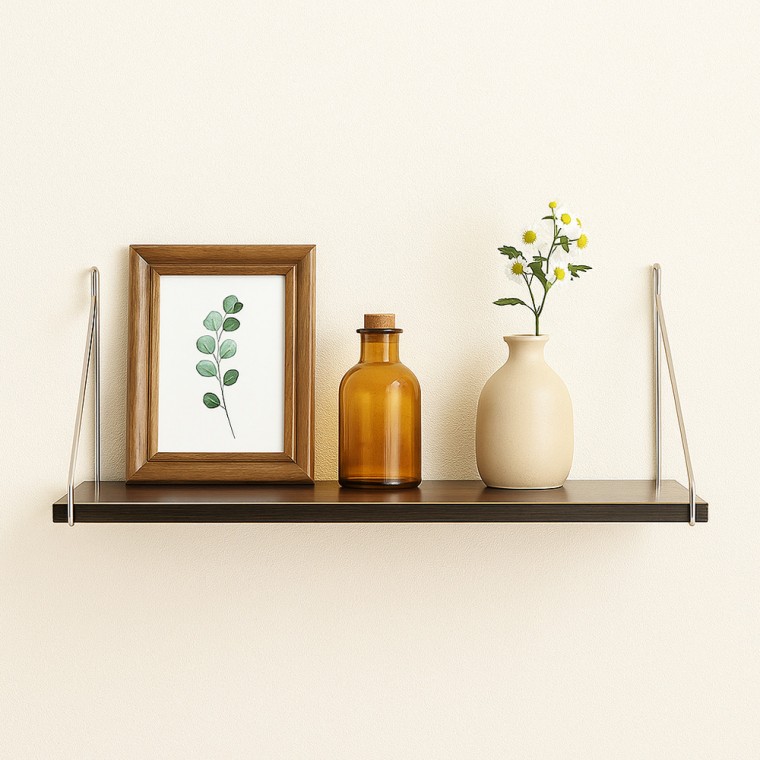 공간데코 벽선반 50x19.5cm 월넛 무타공 우드선반