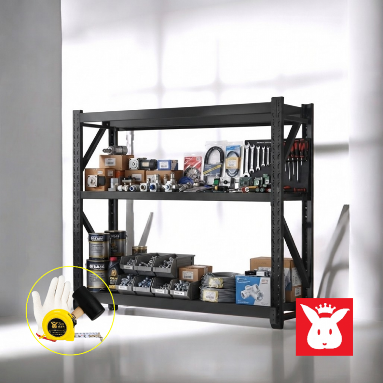 토토랙 3단선반 가로 1m X 폭 50cm X 높이 200cm 철제 조립식 수납장 (화이트/3단 / 블랙/3단)