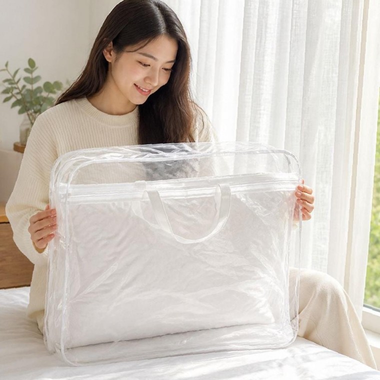 투명 보관함 M 담요 모기장 전기요 정리 수납 가방