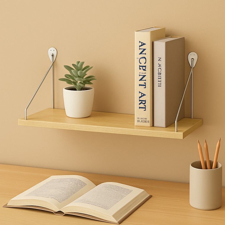 벽선반 50x19.5cm 내추럴 우드 무타공 선반