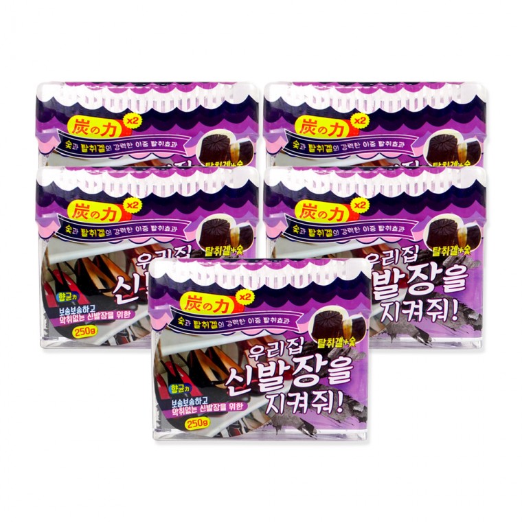 신발장용 탈취제 250g 5개 탈취겔 숯 냄새제거