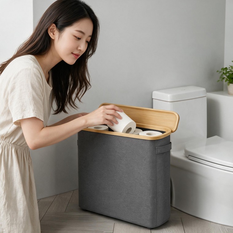 화장실 틈새수납장 두루마리휴지 방수 거치대 정리함 선반