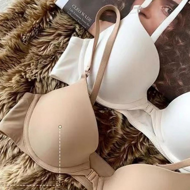 프론트훅 볼륨 앞후크 레이스 와이어 브라 여름 (베이지/S / 베이지/M)