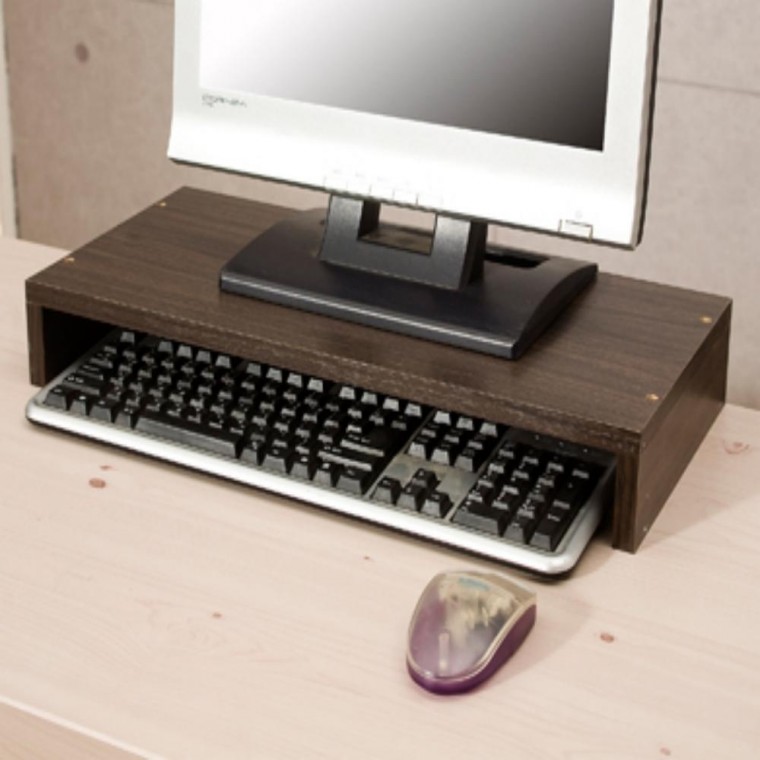 모니터 받침대 월넛 우드 나무 PC 책상 선반