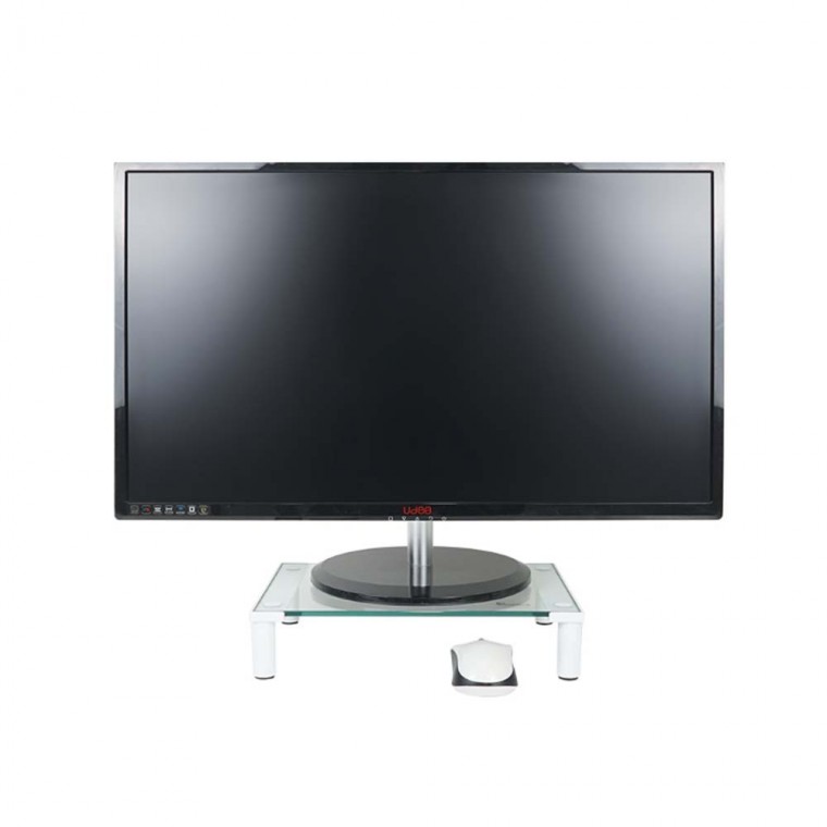 화이트프레임 투명유리 모니터 받침대 290 x 210mm 볼트형 노트북 독서거치대