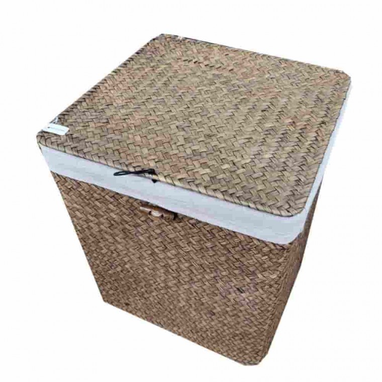 30x30x30cm 라탄 바구니 사각 세탁함 뚜껑 수납함 바스켓
