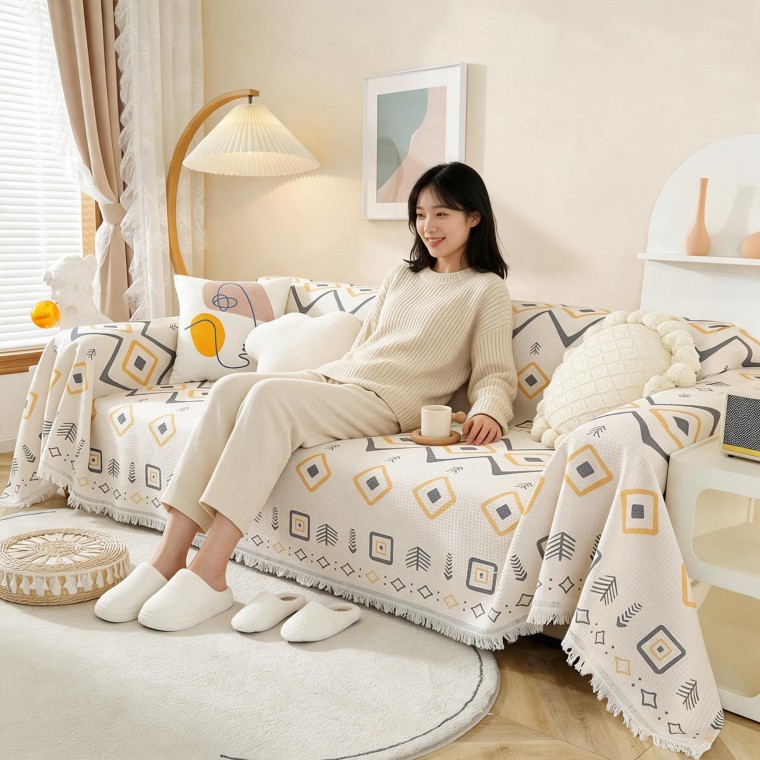 소파커버 거실 패드 러그 좌식 인테리어 가구 (베이지 무늬/180x230cm / 베이지 무늬/180x260cm)