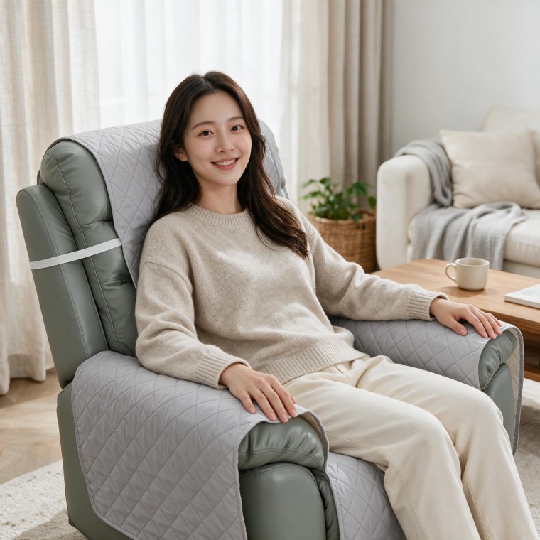 안마의자 커버 1인용 소파 오염 방지 시트 패드 (55x200cm/네이비 / 55x200cm/연그레이)