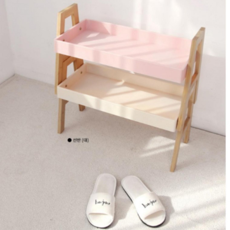 선반 화분받침 수납 진열대 적층 가구 아이보리 트레이